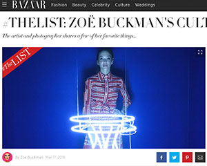 Harper's Bazaar The List with artist Zoe Buckman