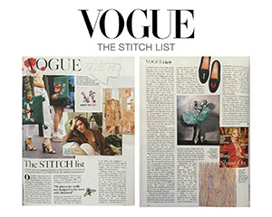 Vogue spread on embroidery artist Zoe Buckman