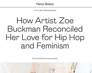 Artist Zoe Buckman featured on Nasty Gal Blog called Nasty Galaxy