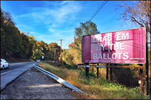 Zoe Buckman's billboard contribution for the 2016 election