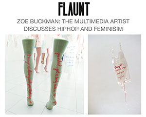 Flaunt Magazine highlights multimedia and feminist artist Zoe Buckman