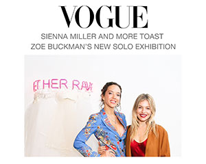 Vogue features Zoe Buckman's new solo exhibition attended by Sienna Miller