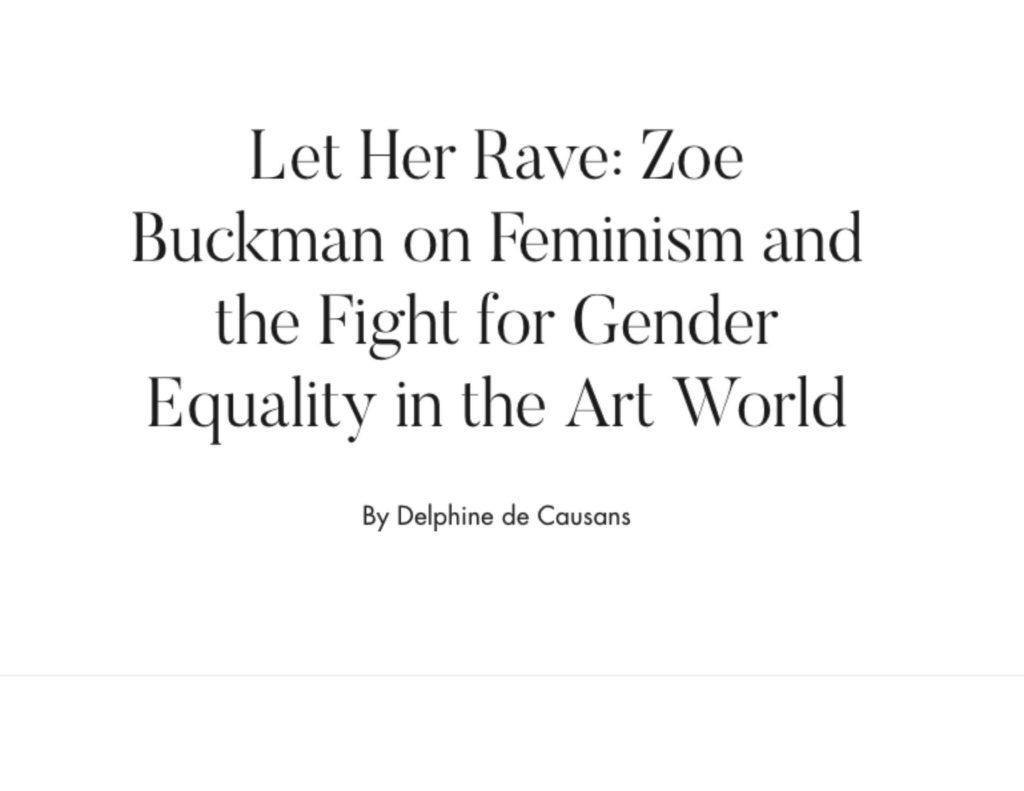 Whitewall on Zoe Buckman's Fight for Gender Equality